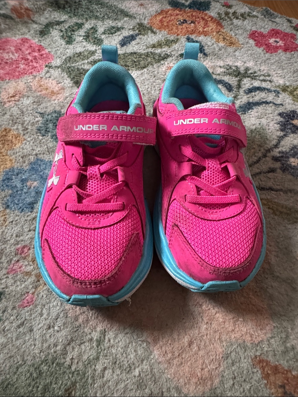 Under Armour Kids Pink and Aqua Athletic Sneakers